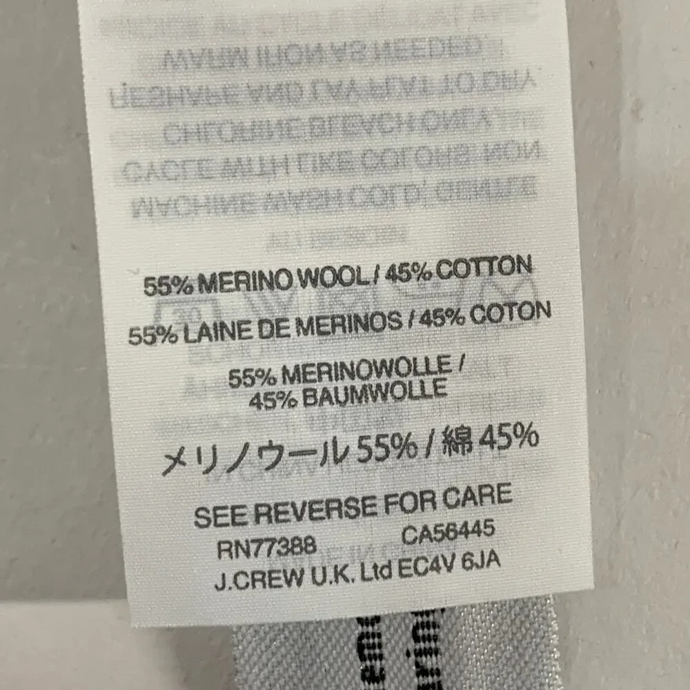 J.Crew Mens Wool Cotton Henley Thermal T Shirt L Gray Ribbed Layering